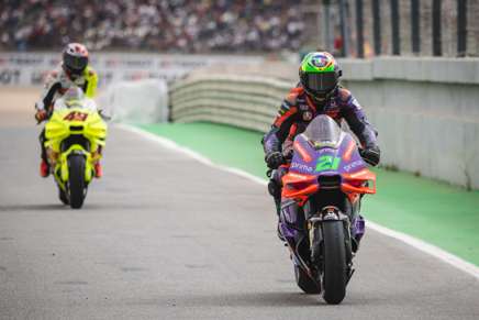 Morbidelli e Di Giannantonio all'ingresso della pit-lane