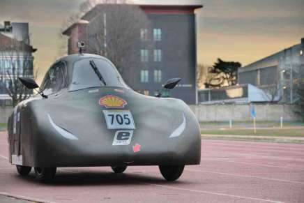 Una delle vetture in gara alla Shell Eco-marathon 2024