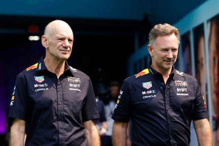 Christian Horner e Adrian Newey nel paddock del Gran Premio di Miami di Formula 1