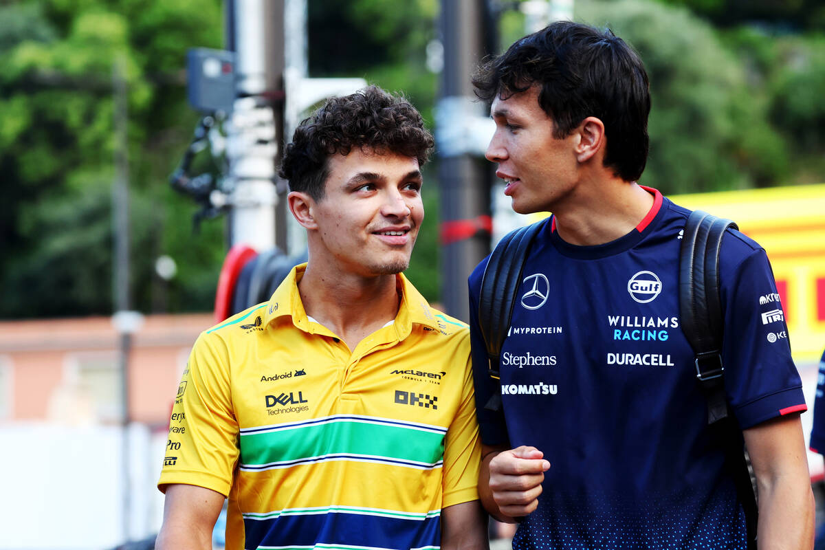 Norris e Albon nel paddock del GP di Monaco