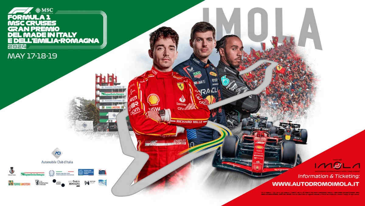 Il poster del Gp F1 di Imola 2024