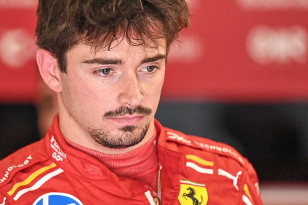 Charles Leclerc in the Ferrari garage at the Red Bull Ring