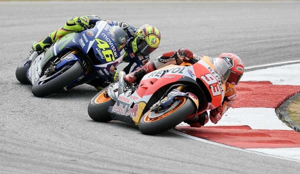 Marc Marquez e Valentino Rossi durante il Gran Premio della Malesia 2015 della MotoGP