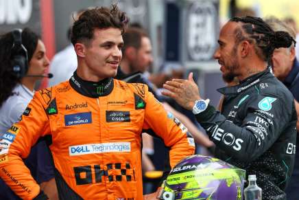 Lewis Hamilton e Lando Norris dopo le qualifiche del GP di Spagna