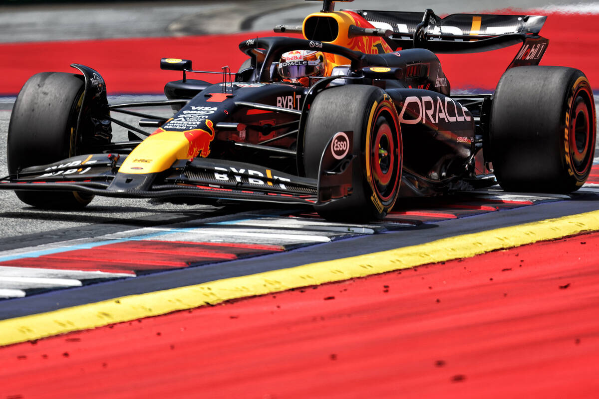 Max Verstappen nelle FP1 dell'Austria