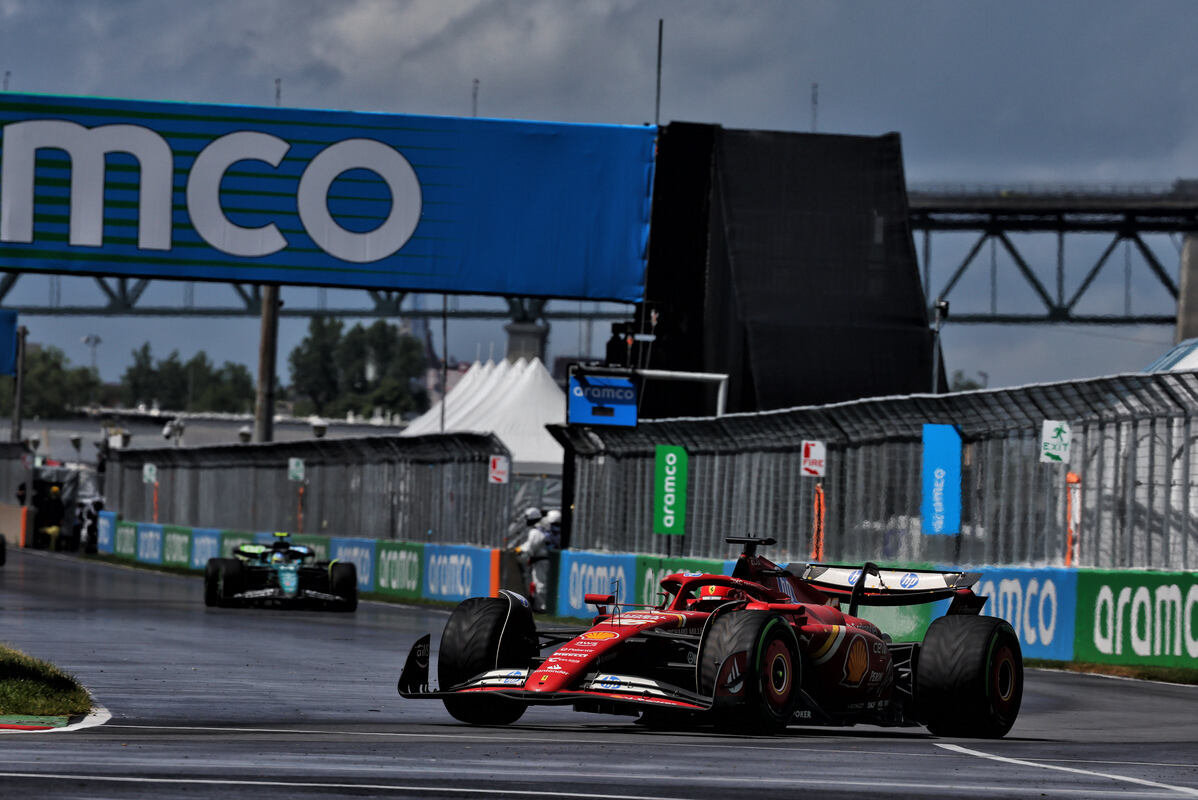 Charles Leclerc (Ferrari) in azione sul circuito di Montreal