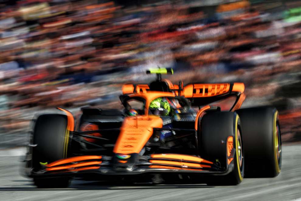 Norris at the wheel of the MCL38 during Sprint qualifying in Austria