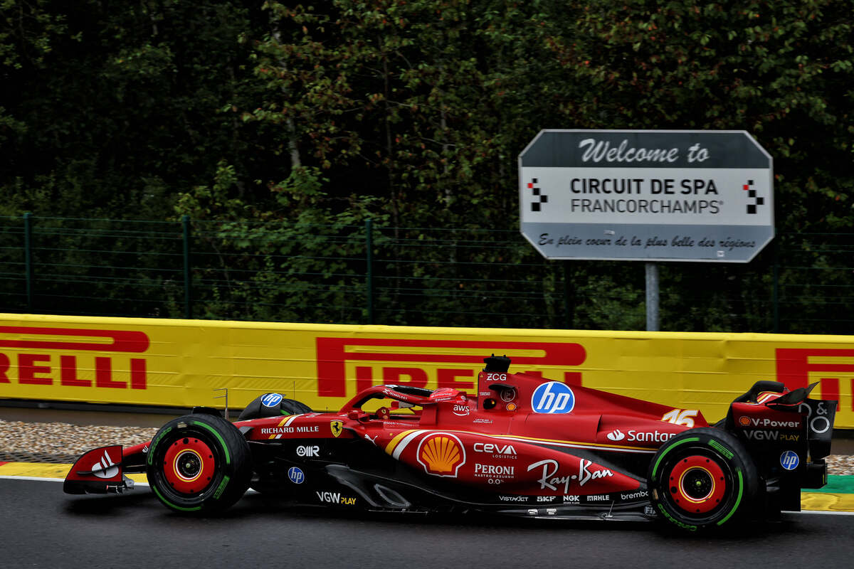 Leclerc in azione a Spa