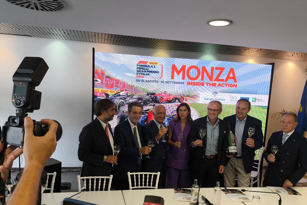 Domenicali e Sticchi Damiani nella conferenza stampa di Monza