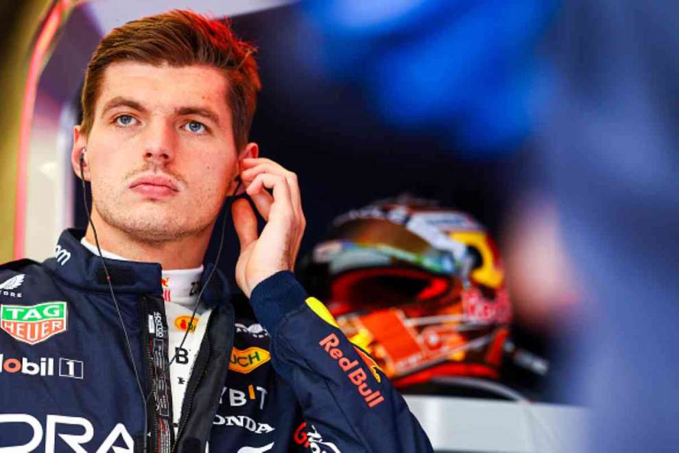 Max Verstappen in the pits during the Belgian Grand Prix