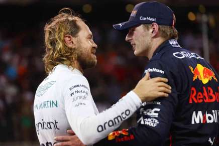 Sebastian Vettel e Max Verstappen si abbracciano al termine del GP di Abu Dhabi