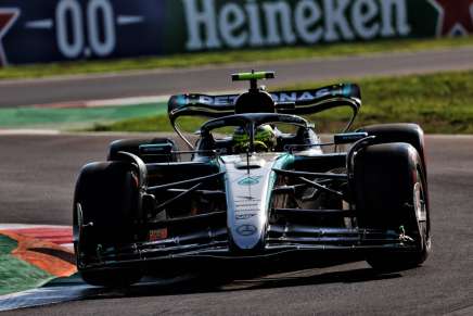 Hamilton a Monza con la Mercedes nelle FP del GP Italia 2024