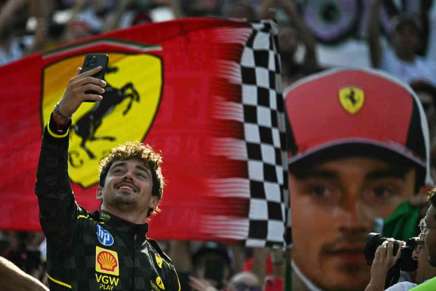 Charles Leclerc sul podio di Monza