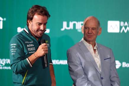 Alonso e Newey in conferenza stampa alla presentazione del progettista in Aston Martin