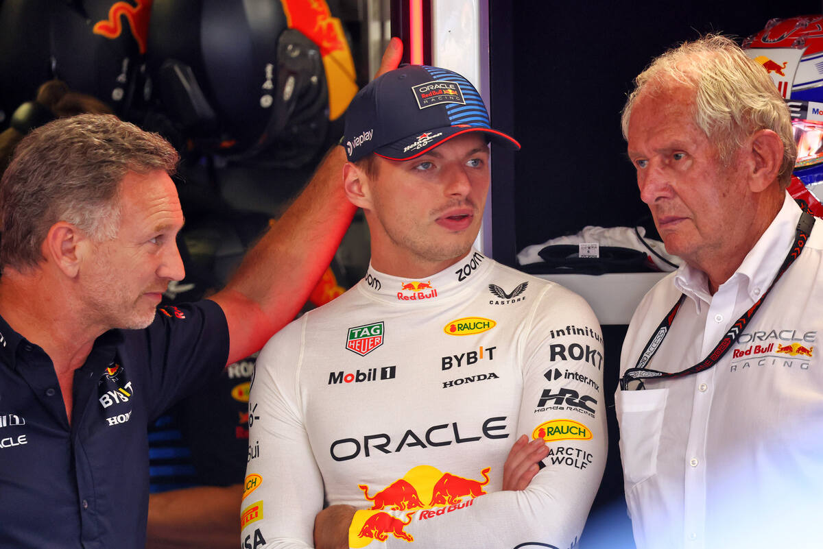 Horner, Verstappen e Marko parlano nei box Red Bull