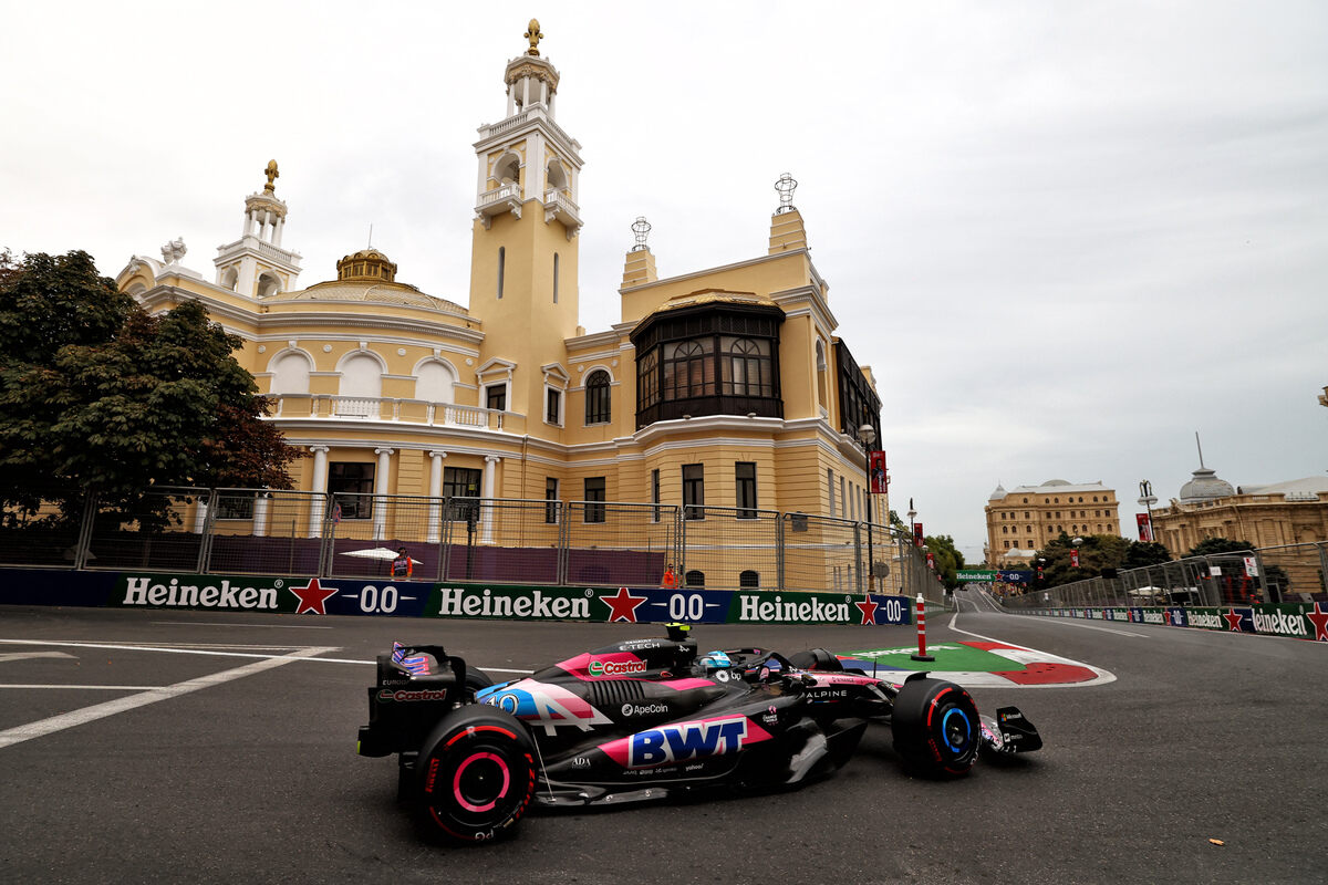 Pierre Gasly durante le qualifiche del GP d'Azerbaigian 2024 a Baku