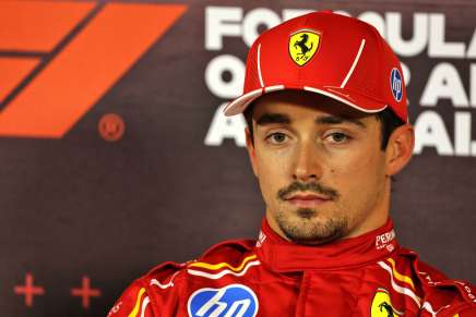 Leclerc in conferenza stampa a Baku