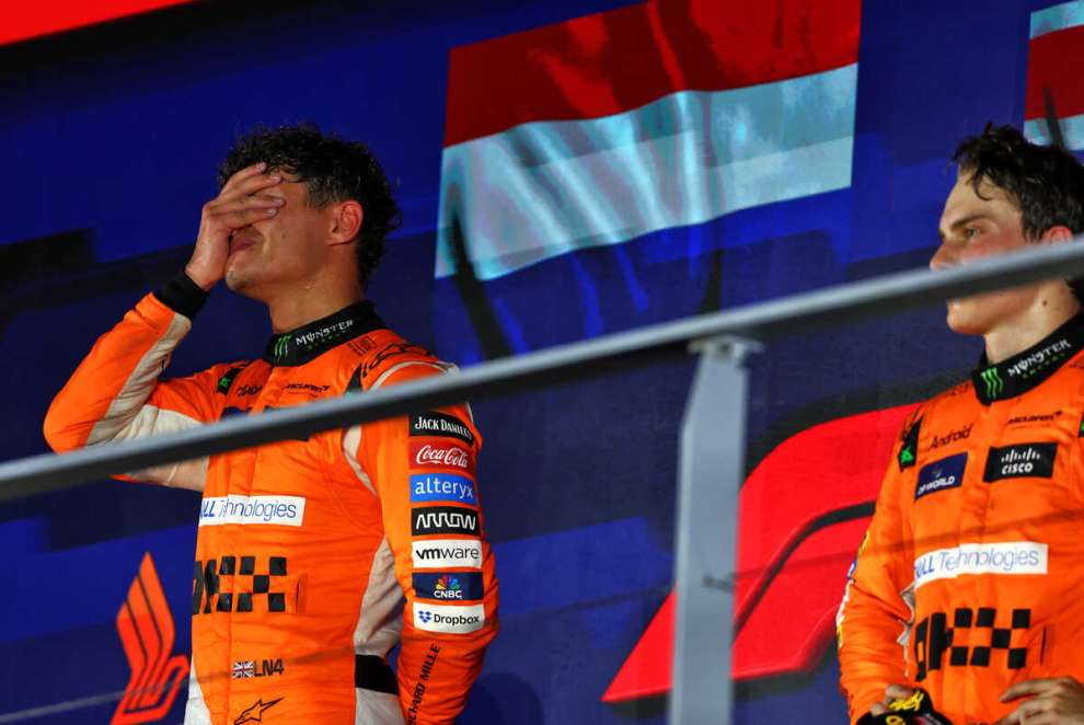 F1 GP Singapore 2024, Marina Bay: Lando Norris e Oscar Piastri (McLaren) - Foto: XPB Images