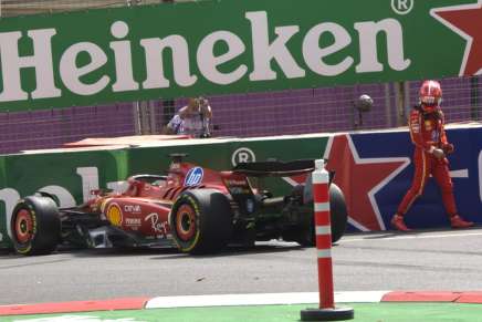 Incidente di Leclerc (Ferrari) a Baku nelle FP1