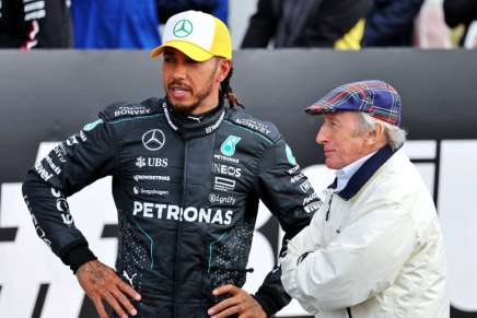 F1 GP Gran Bretagna 2024, Silverstone: Lewis Hamilton (Mercedes) e Jackie Stewart - Foto: XPB Images