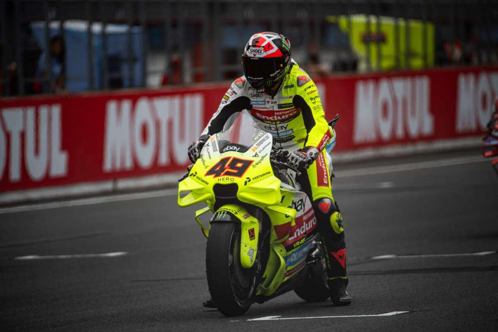 Di Giannantonio nelle prove di partenza a Motegi