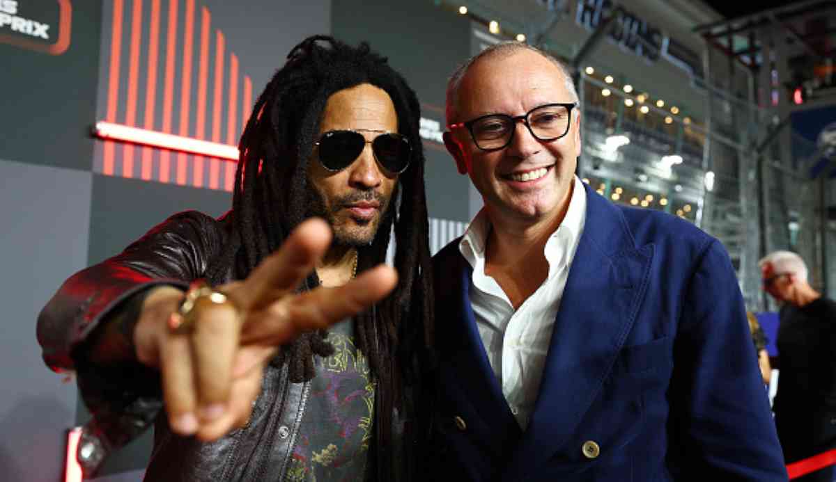 Il cantante Lenny Kravitz con Stefano Domenicali