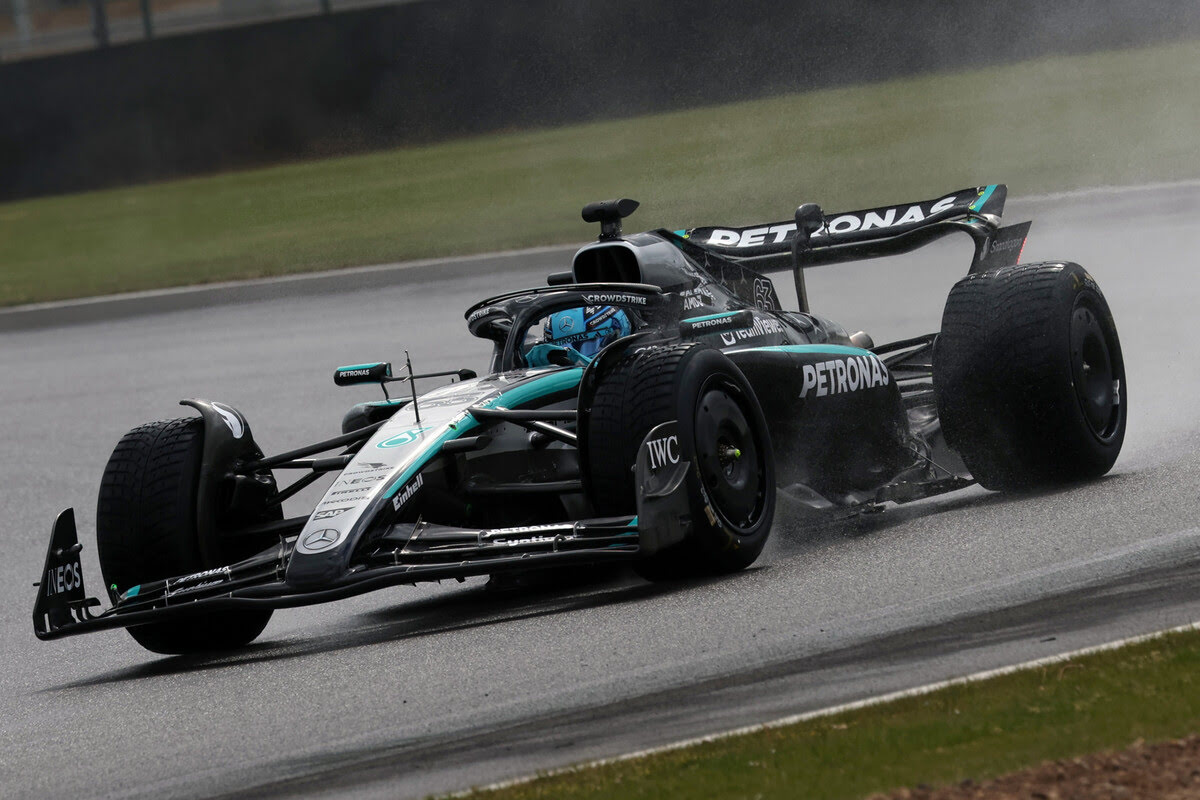 Test Pirelli sul bagnato a Silverstone: 480 km in due giorni completati da Russell