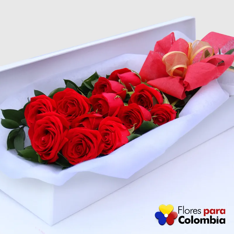 Caja con Rosas Rojas