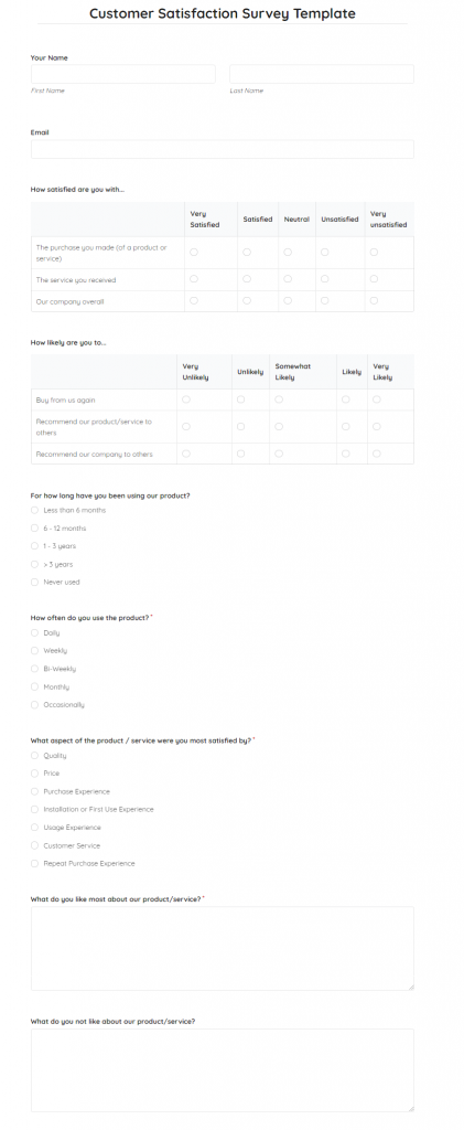 Top Customer Satisfaction Survey Questions & Template