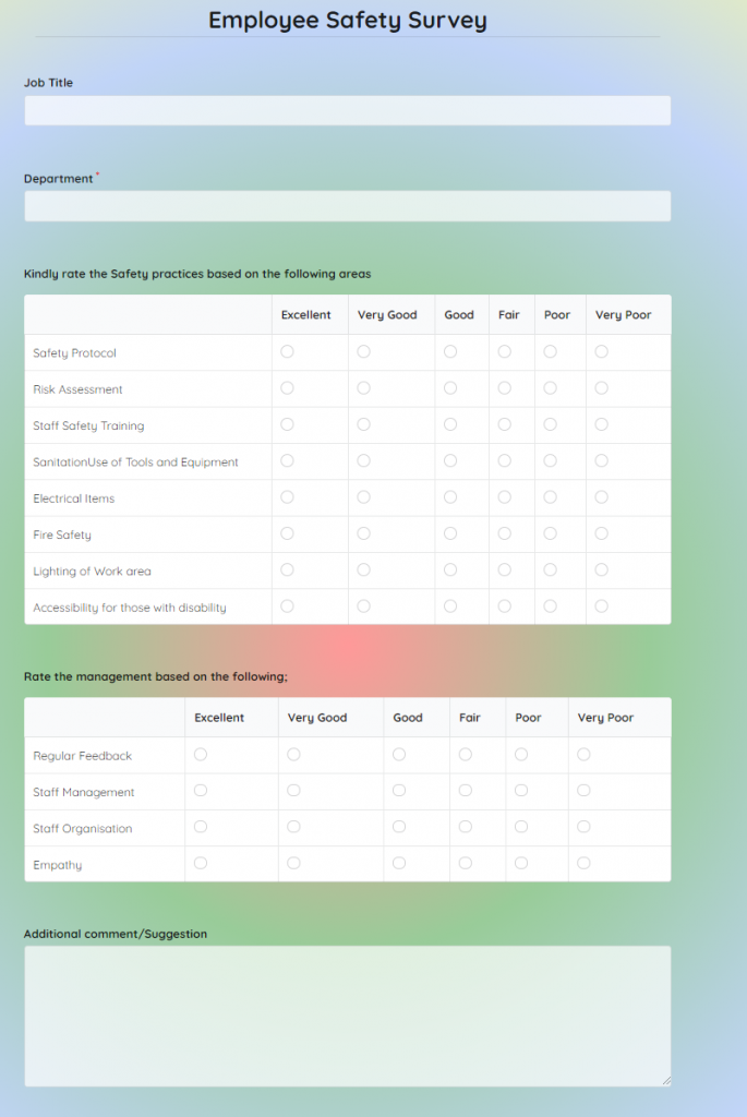 employee safety survey