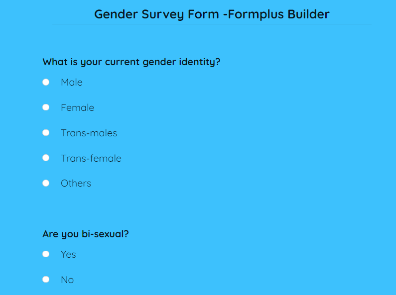 gender reassignment questionnaire