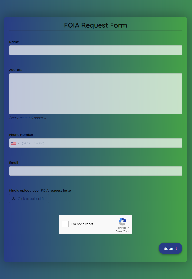 Foia Request Form Template template