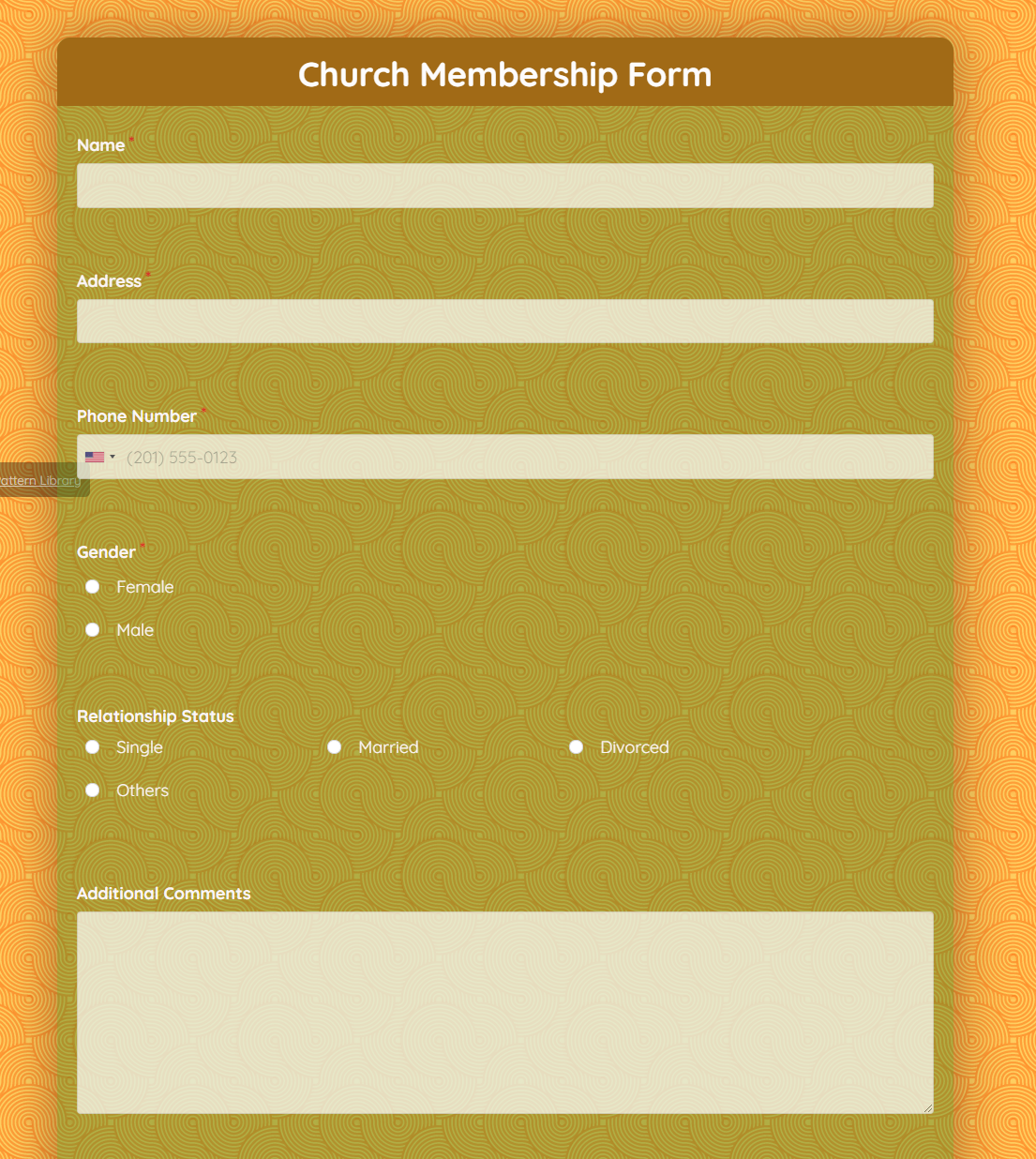 samples church membership form