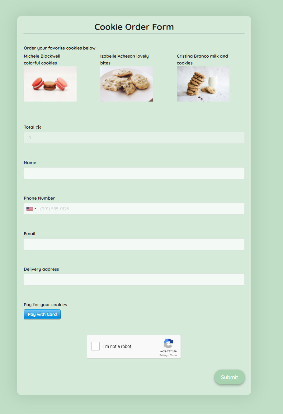 Free Cookie Order Form Template template