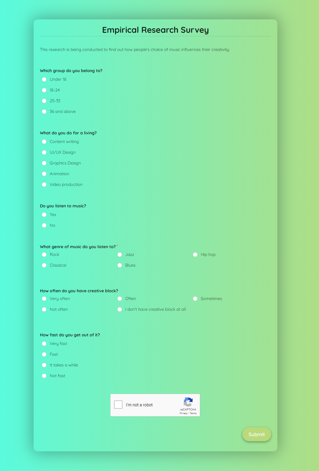 Empirical Research Survey Template template