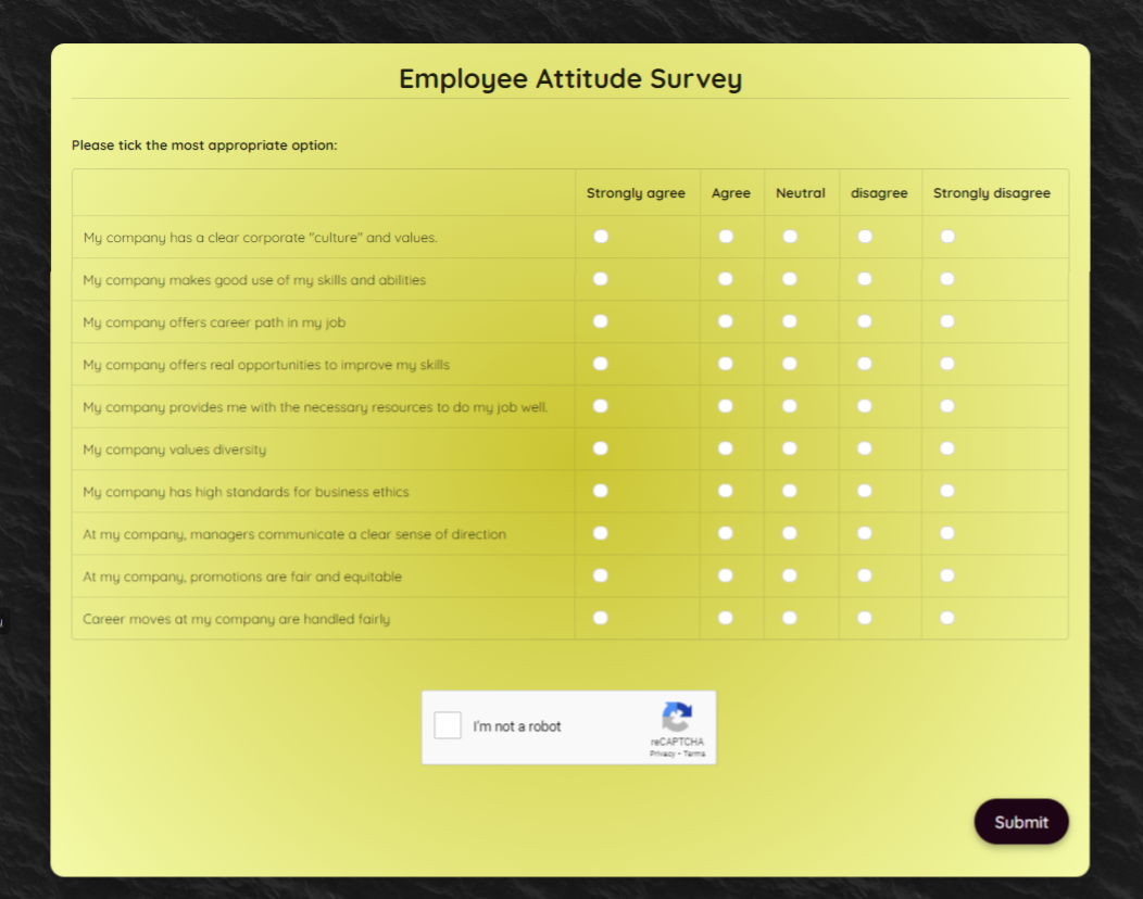 Employee Attitude Survey Template Formplus