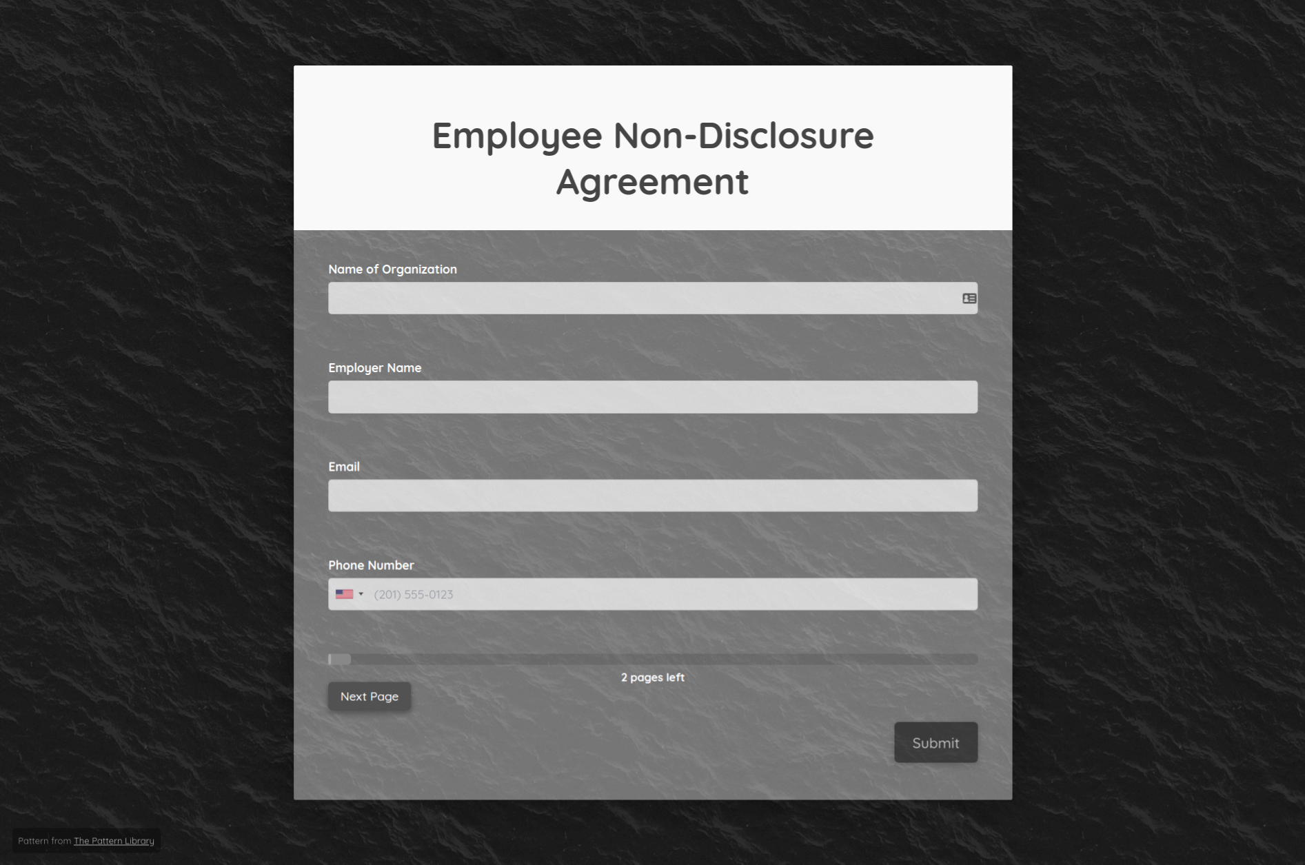 Non Disclosure Agreement Form Template template