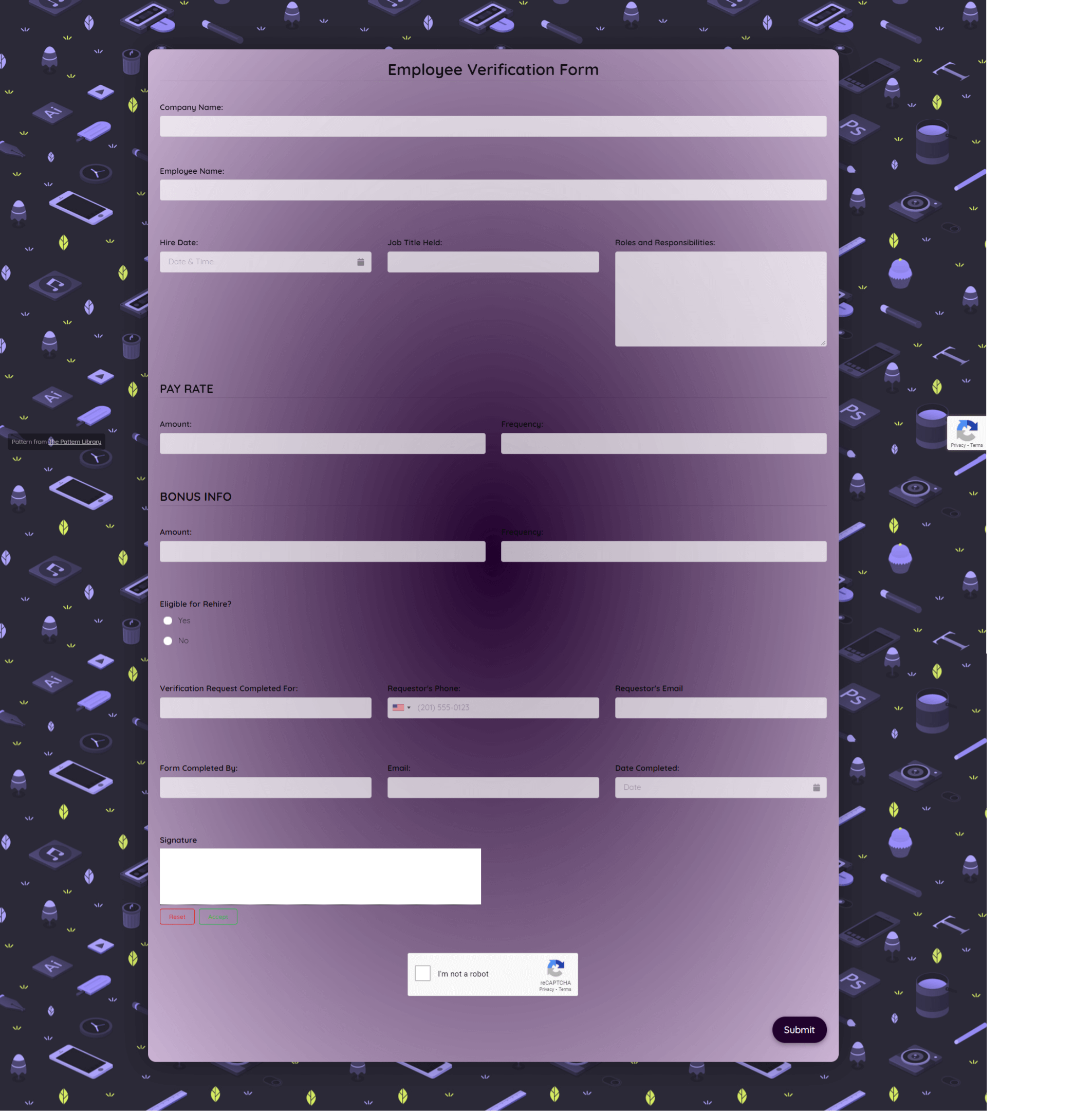 Employee Verification Form Template template