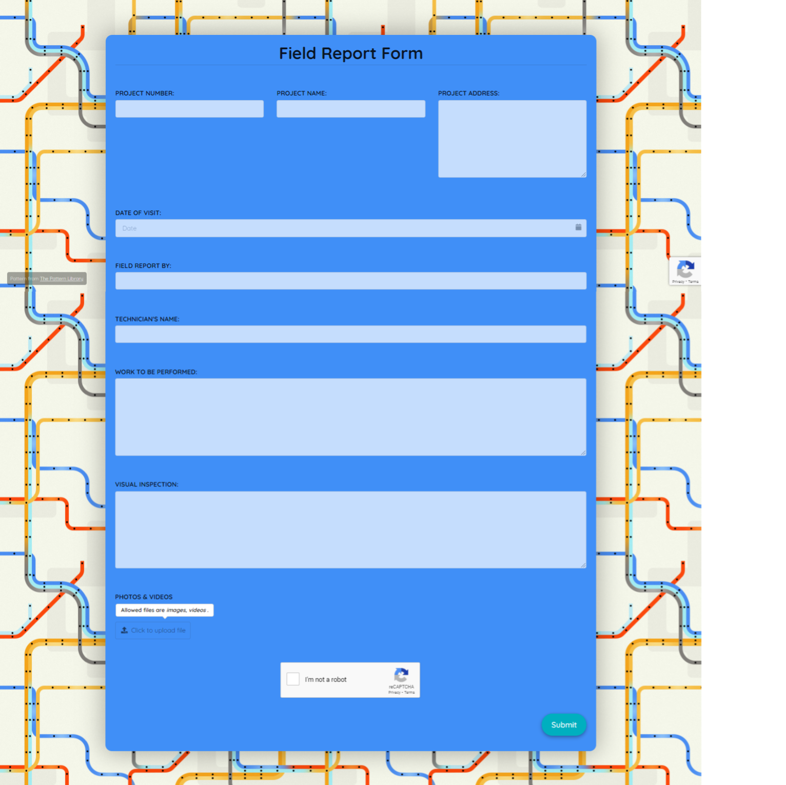 Field Report Form Template template