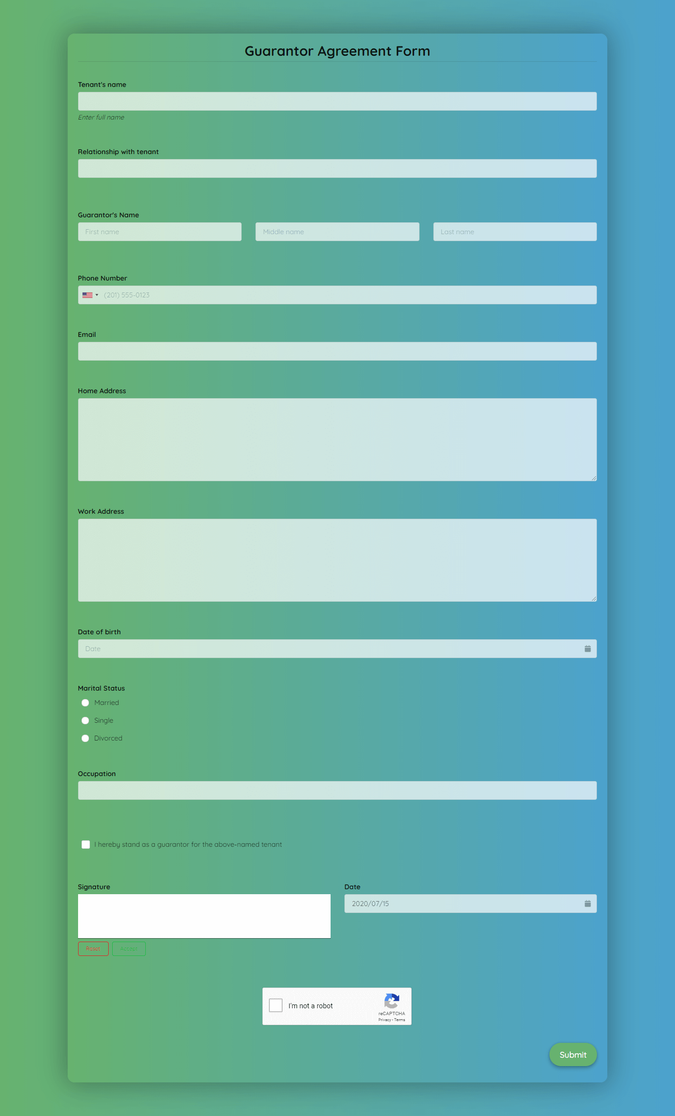 Loan Guarantor Form Template Formplus