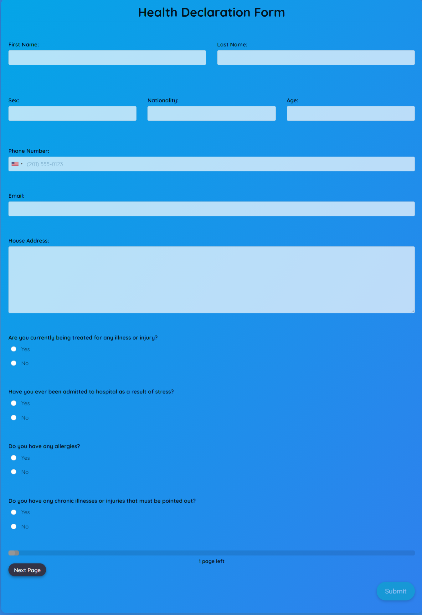 self declaration form covid 19 pdf