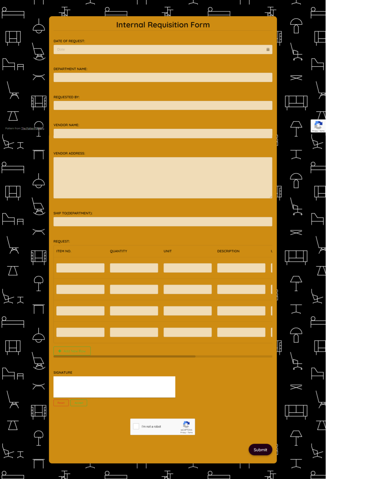 Internal Requisition Form Template template