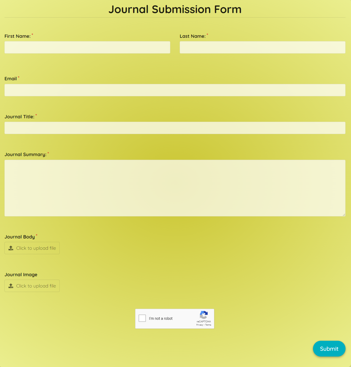 Journal Submission Form template