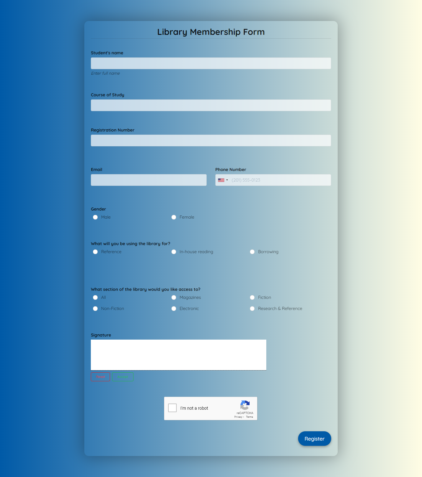 Online registration in the library – SibSMU Library Website