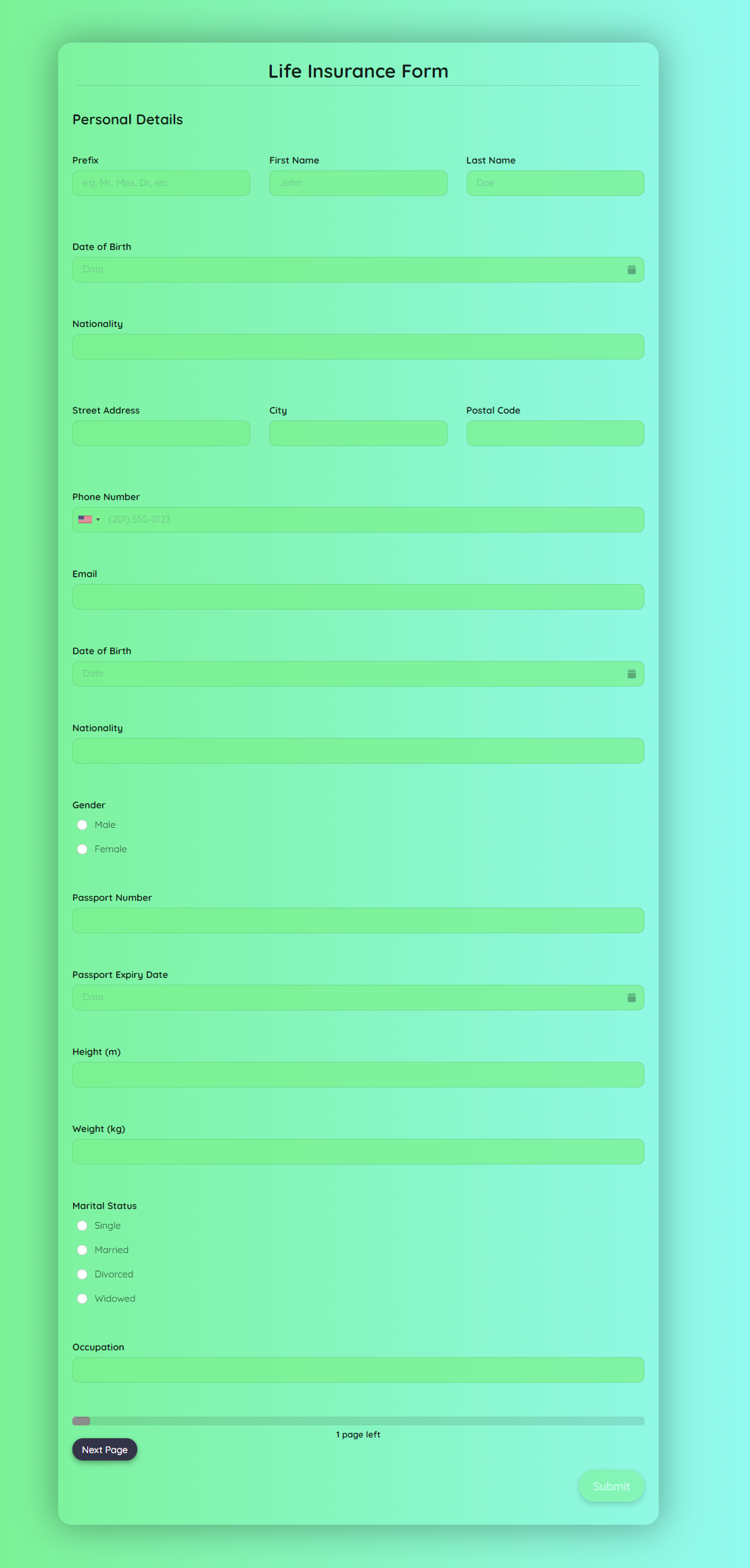 Free Life Insurance Form Template Formplus