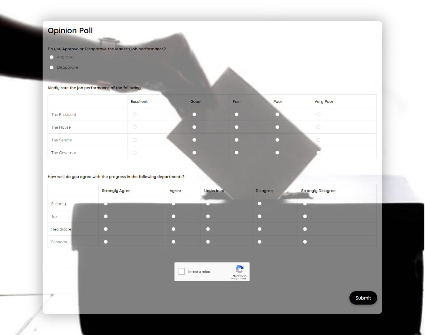 Opinion Poll Template template