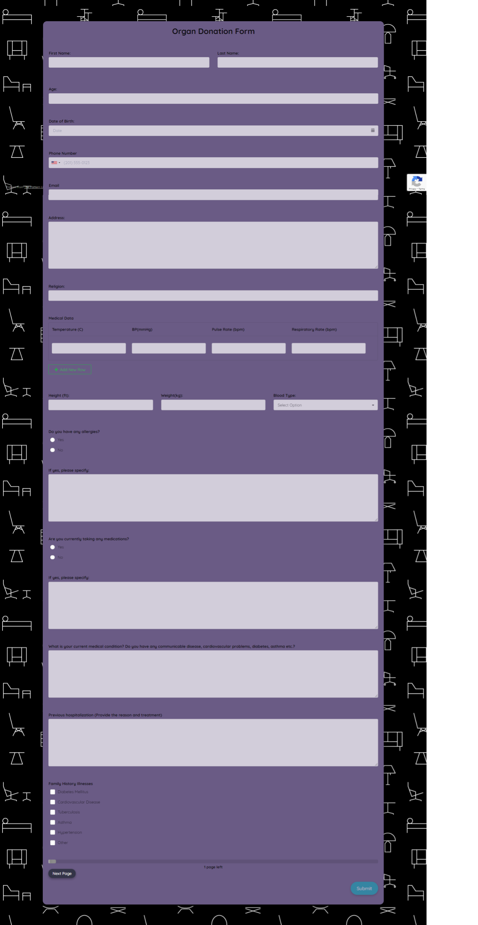 Organ Donation Form Template template