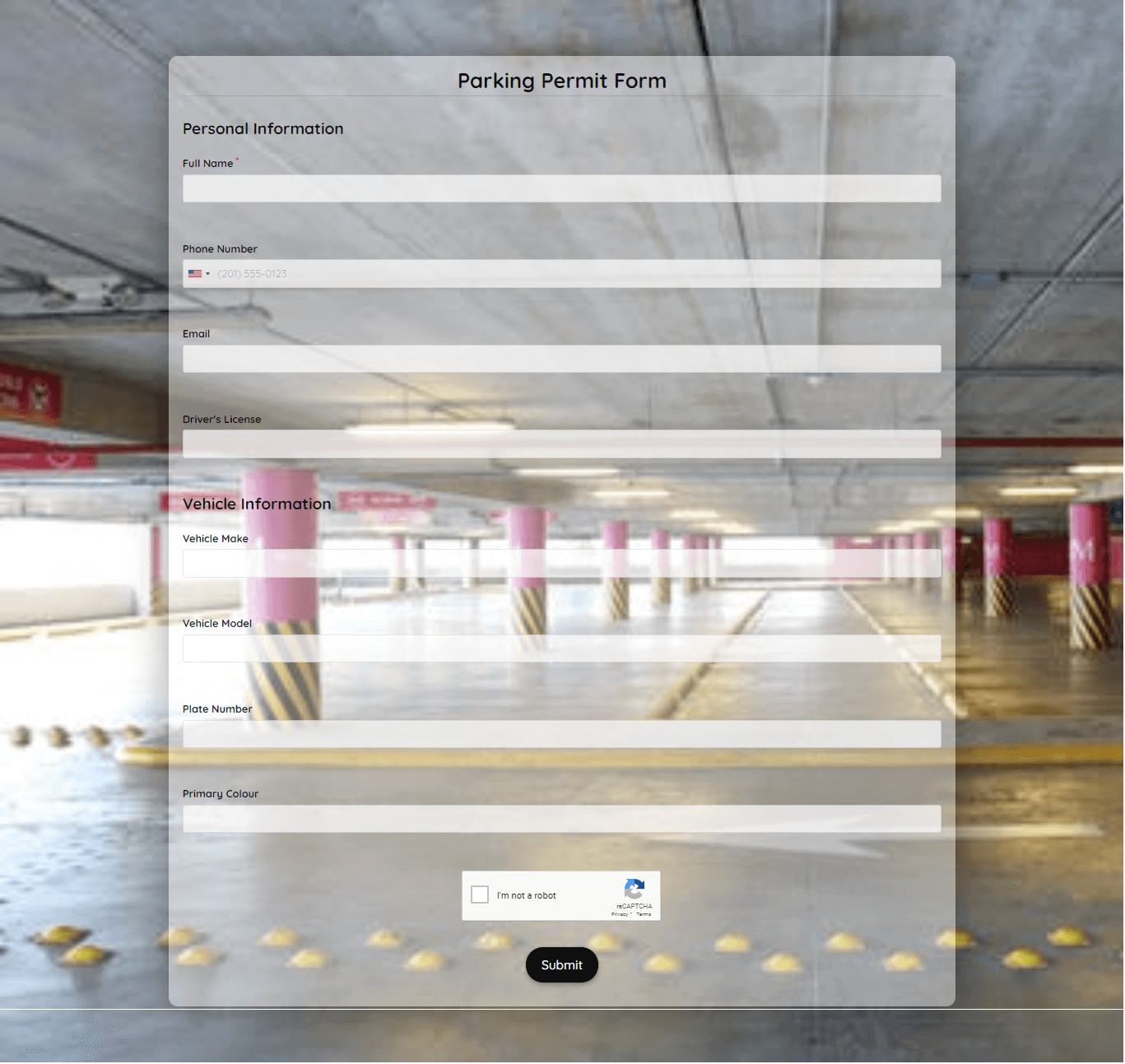 Parking Permit Form Template Formplus