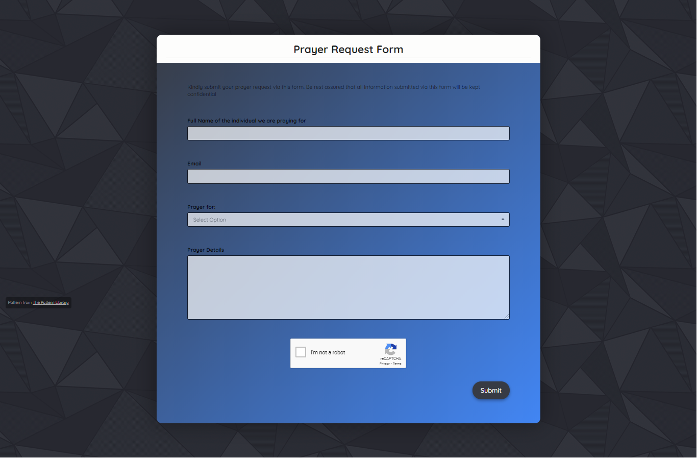 Free Prayer Request Form Template template