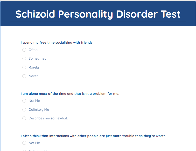 avoidant personality disorder test